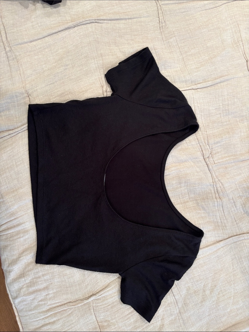 Aritzia Black Cropped Off-Shoulder Top - Picture 2 of 3